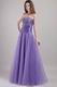 Purple Empire Strapless Floor-length Tulle Dress For Prom Girl