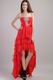 Sweetheart High-low Red Organza Crazy Prom Dresses With Beading