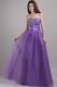 Lace Up Sweetheart Purple Organza Prom Dress With Beading