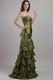 Sweetheart Ruffles Layers Olive Green Designer Prom Dresses