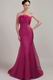 Mermaid Strapless Floor-length Fuchsia Organza Prom Dress Petite