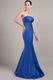 Trumpet Floor-length Royal Blue Satin Best Prom Dress Petite