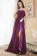 Romantic Sweetheart Appliqued Grape Prom Dress With High Split