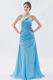 One Shoulder Appliqu Straps Aqua Chiffon La Long Prom Dress