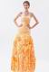 Cheap Sweetheart Flowers Skirt Mermaid La Femme Golden Prom Dress