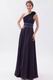 One Shoulder Flower Strap Black Chiffon Very Formal Dresses