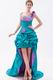 Popular Flowers Strap Sea Green High Low Prom Dress With Beading