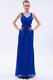 Straps V-neck Royal Blue Chiffon Prom Dress By Designer