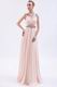Cheap Beading Straps Crystals Floor Length Pink Prom Dress
