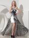 Printed Black And White Zebra Chiffon Skirt Prom Dress With Split