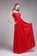 Straps Floor-length Red Chiffon Ruch Sweetheart Vest Prom Dress