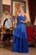Hot Sell Royal Blue Pleated Floor Length Prom Dress UK