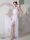 Sexy One Shoulder High Split White Prom Dress With Colorful Sash