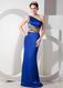 Trimed Sexy One Shoulder Royal Blue Prom Dress Petite