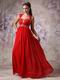 Straps Scarlet Chiffon 2014 Top Girl Princess Prom Dress