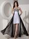 Black And White Short Front Long Back Skirt Prom Dress