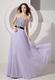 Strapless Lavender Chiffon Prom Dress With Crystals Decorate