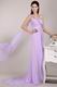 Lavender Chiffon Prom Dress Design With One Shoulder Watteau Skirt