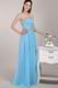 Aqua Blue Chiffon Fabric Designer Prom Dress For Lady