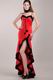 Red High-low Christmas Day Prom Dress With Spaghetti Straps