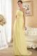 Crystals Emberllish One Shoulder Yellow Chiffon Prom Dresses UK