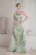 Spaghetti Straps Celadon Greyish-Green Bridal Party Dress Petite