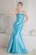 Fashion Spaghetti Straps Mermaid Aqua Blue Taffeta Prom Dresses