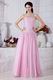 Beautiful Strapless Beaded A-line Pink Skirt Prom Dress Designer