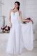 Sweetheart Ruched White Chiffon Prom Dress With Panel Train