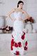 Custom Made White 3D Flowers Mermaid Prom Dress Good Shape Curve