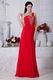 Dark Red Sweetheart One Shoulder A-line Silhouette Prom Dress