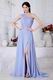 One Shoulder Beading A-line Lavender Chiffon Prom Dress With Split