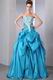 Strapless Appliqued Bodice Blue Skirt Prom Dress Cheap Price