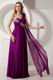 Formal Ocassion Flowers Strap Purple Prom Dress With Split