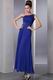 One Shoulder Floor Length Front Split Skirt Cobalt Blue Prom Dress