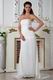 Custom Made Strapless Corset Back Ivory Chiffon Prom Dress