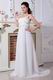 One Shoulder Flower Straps White Chiffon Prom Dress Beautiful