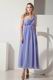 Discount One Shoulder Flower Strap Ankle Length Lavender Prom Dress