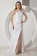 Fashion One Shoulder Side Split Skirt White Prom Celebrity Dress