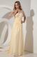 Modest Scoop Neck Yellow Long Sleeves Prom Dress With Beading