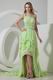 Spring Green Panel Train Backless High Low Style Prom Dress