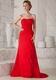 Strapless Upper Part A-line Ruffle Skirt Red Chiffon Prom Dress