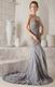 Grey Chiffon Trumpet Sweetheart Lace Skirt Prom Dress 2014