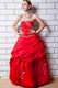 Strapless Applique Quinceanera Ball Gown In Alizarin Crimson