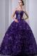 Ruffles Floor Length Skirt Purple Dama Dress For Quinceanera