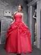 Coral Red Floor Length Dress For 15th Quinceanera Party