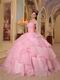 Good Looking Layers Pink Skirt Puffy Quinceanera Girls Dress