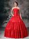 Strapless Wine Red Royal Household Dress Princess Wear