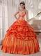 Inexpensive Floor Length Orange Quinceanera Dresses Gowns