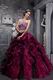 Leopard Print Ruffles Skirt Burgundy Top Designer Quinceanera Dress